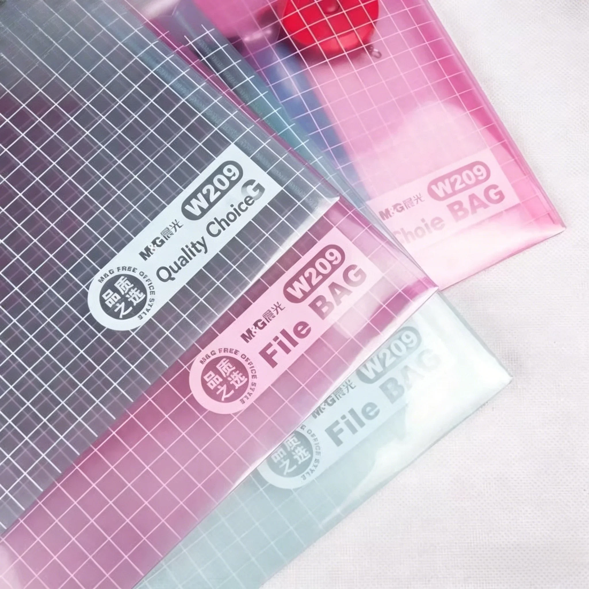A4 Transparent Thick Waterproof Large Capacity Button File Bag 12Pcs Random Color Plastic Pouch For Student Office Paper Storage