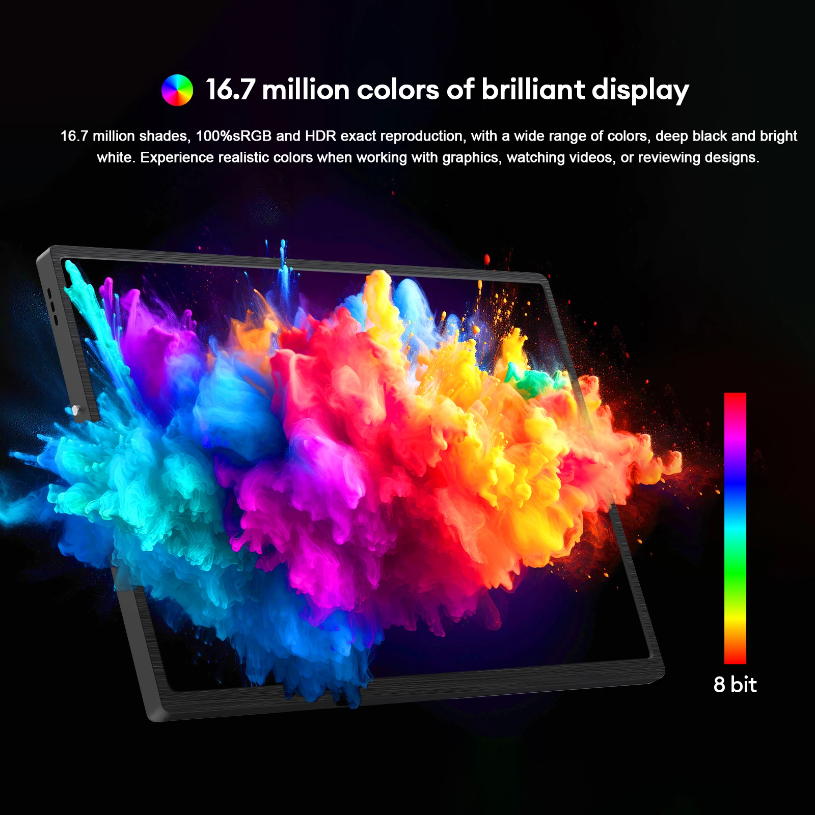 ZEUSLAP 10.5inch 1920*1280P 100%sRGB 420nits VESA Hole Design Mini Portable Monitor For Graphic Card, Phone, PC, Nintendo Switch