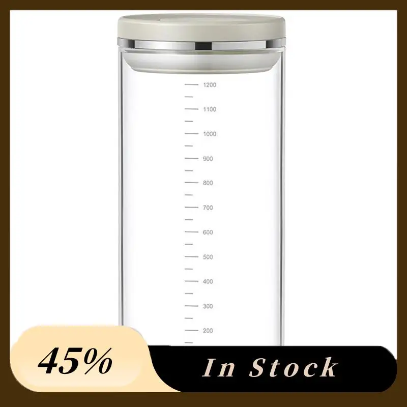 

A60Z Top Press-Type Sealed Tank High Borosilicate Glass Storage Tank Airtight Round Canister Set