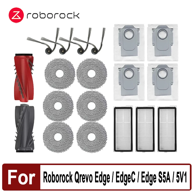 

Fit For (Roborock Qrevo Edge / EdgeC / Edge S5A / 5V1 / Curv) Vacuum Parts Main Roller Side Brush Hepa Filter Mop Cloth Dust Bag