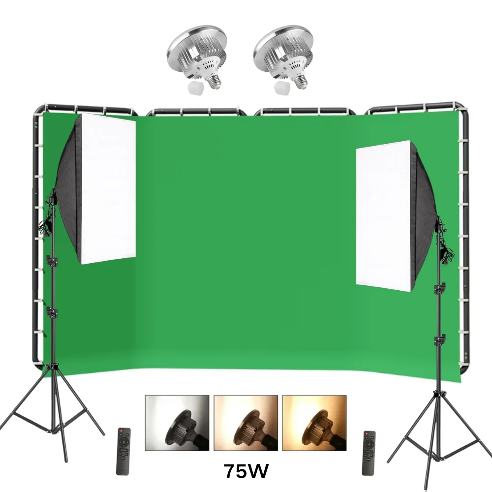 

Photography Lighting Kit Photo Background Muslin Backdrops Softbox Light Stand Portable Bag Soft Box For Photo Studio