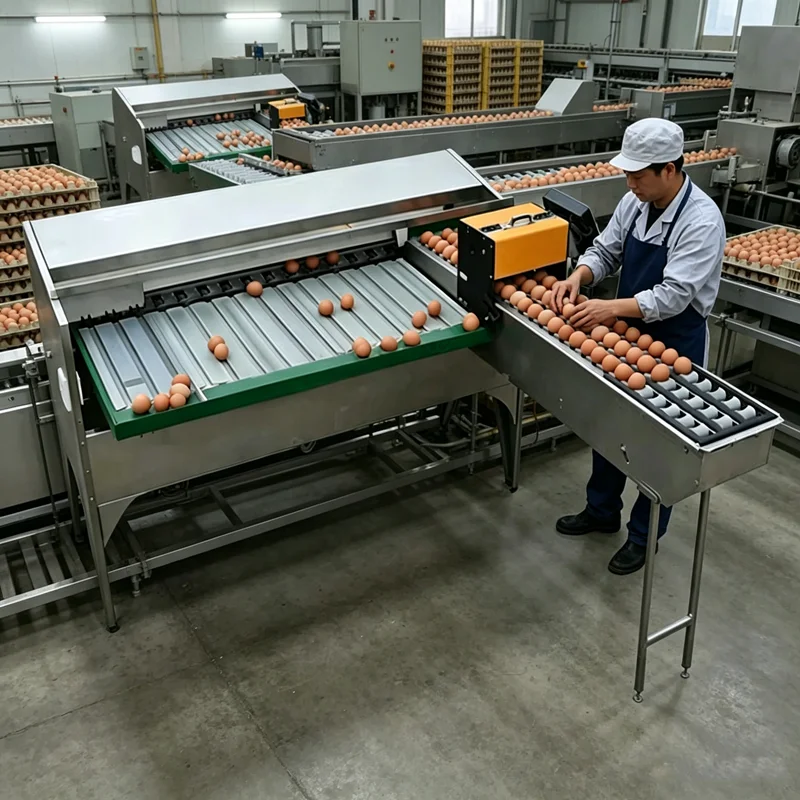 Egg Grading and Sorting Machine Compact Auto‑Cleaning Unit for Medium‑Scale Egg Processing Farm Customized