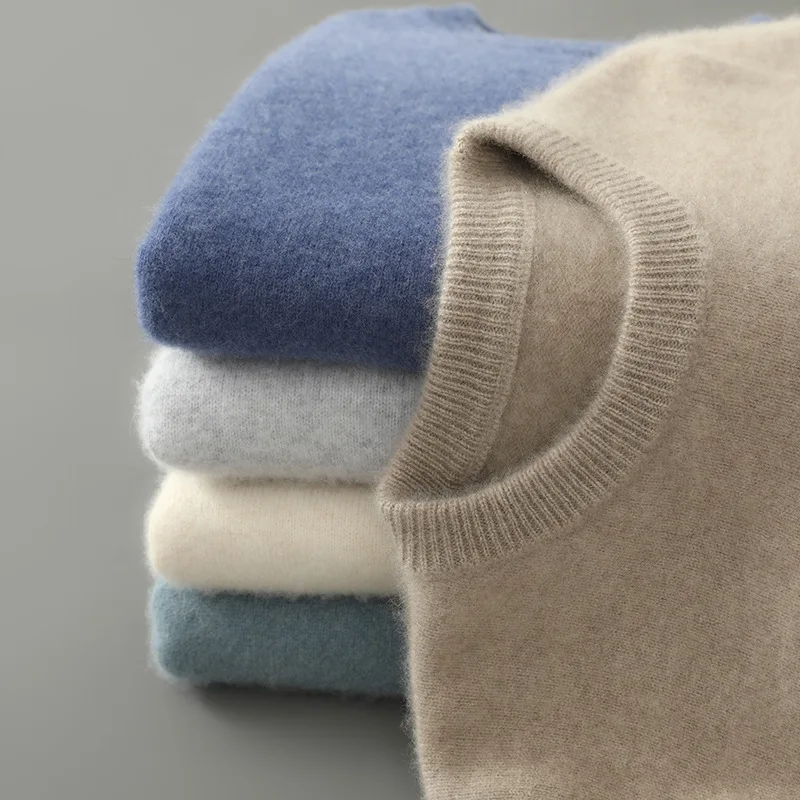 خريف شتاء جديد% رداء علوي من الصوف الرجال الخط الأول جاهز للارتداء إبرة سميكة الجولة الرقبة البلوز بلون قاعدة الشباب #4