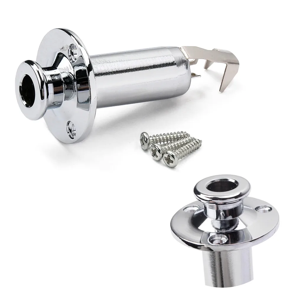 Cylinder End Pin Output Jack Threaded Stereo Strap Button 1 4 Inch 6 35Mm Acoustic Electric Guitar Bass Parts