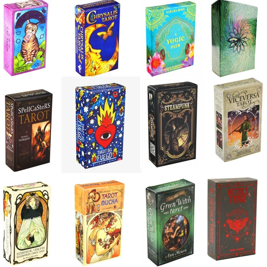 

ГОРЯЧИЕ карты Таро в стиле 400, Oracle Golden Art Nouveau, зеленая ведьма, универсальная кельтская тильма, стимпанк, настольная колода Таро, игры