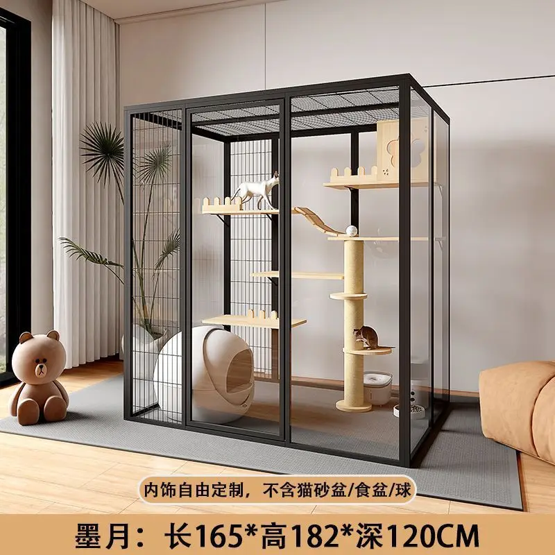 

Panoramic cat villa cat house household cage solid wood villa large indoor cabinet luxury glass room