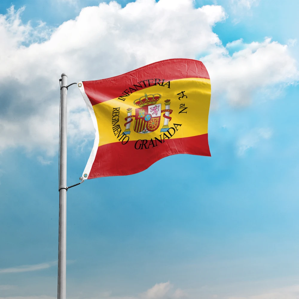 Flagge Bandera De Unidad Militar Espanola Armee Einheit 3*3 FT 90*90CM Spanien Flaggen Individuelles Logo Indoor Outdoor Dekor Banner Polyester