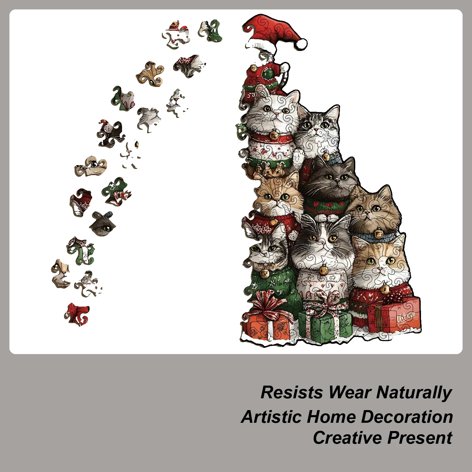 

Jigsaw Puzzles Christmas-themed 194-piece Animal Cat Design Puzzles For Adults For Men Women Boys Girls Youth Teens Husband Son
