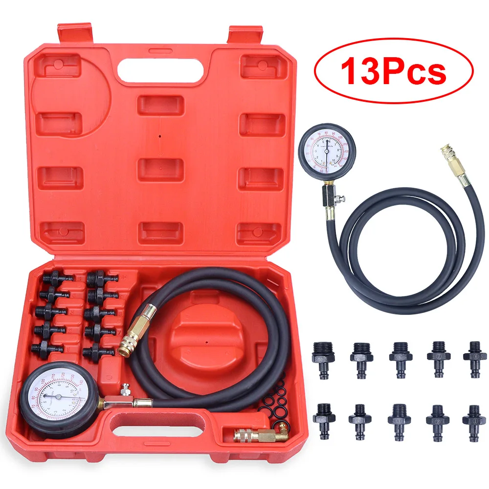 

Oil Pressure Tester Kit 0-140psi Professional Oil Pressure Gauge Tool for Engine Diagnostic Test Hose Adapters and Carry Case