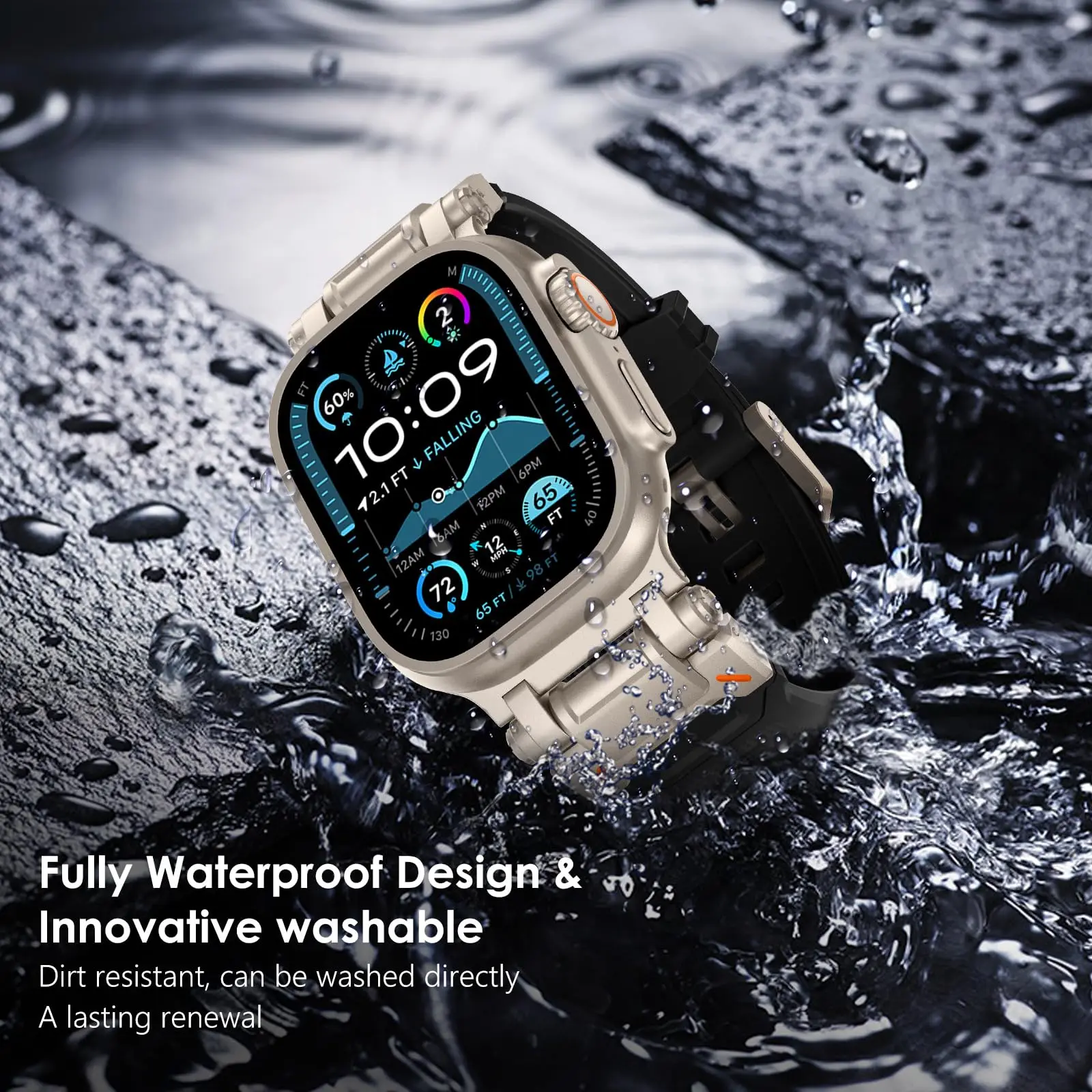 حزام سيليكون فاخر لساعة أبل الترا 3/2/1 49 مللي متر 46 مللي متر 45 مللي متر 44 مللي متر 42 مللي متر الفرقة لسلسلة IWatch 11 10 9 8 7 SE3 6 5 4 سوار