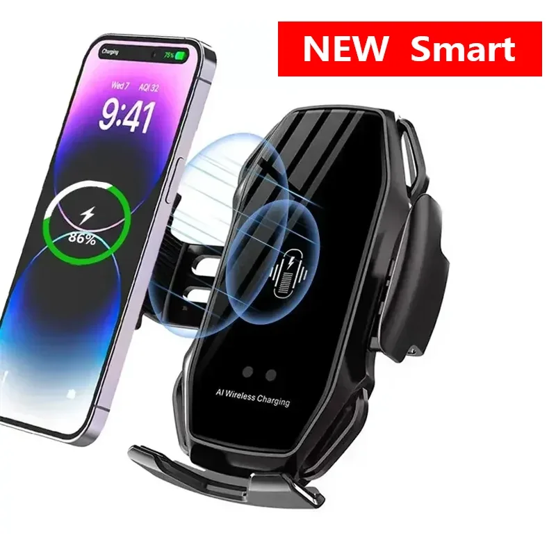 Car Wireless Charger Auto Car Phone Holder Mount 30W Fast Car Wireless Charging Stand for iPhone 15 14 13 Samsung S23 S22 Xiaomi