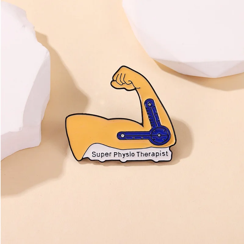 

Cartoon Muscle Arm Pin Badges - Versatile Enamel Metal Brooches for Daily Outfits, Cool Unisex Accessories