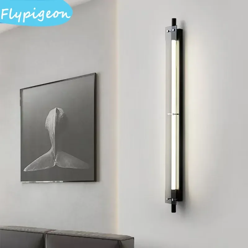 الشمال الرجعية طويلة الجدار مصباح Moke رمادي عكس الضوء الجدار الخفيفة لغرفة المعيشة الممر غرفة نوم تركيبة إضاءة حديثة ديكور فندق المنزل