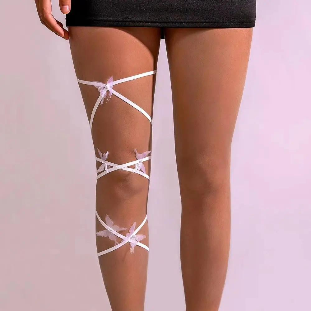Cool Y2K Women's Thigh Garter Cosplay Punk Leg Ring Body Jewelry Layered Leg Loop Dancing Clubwear