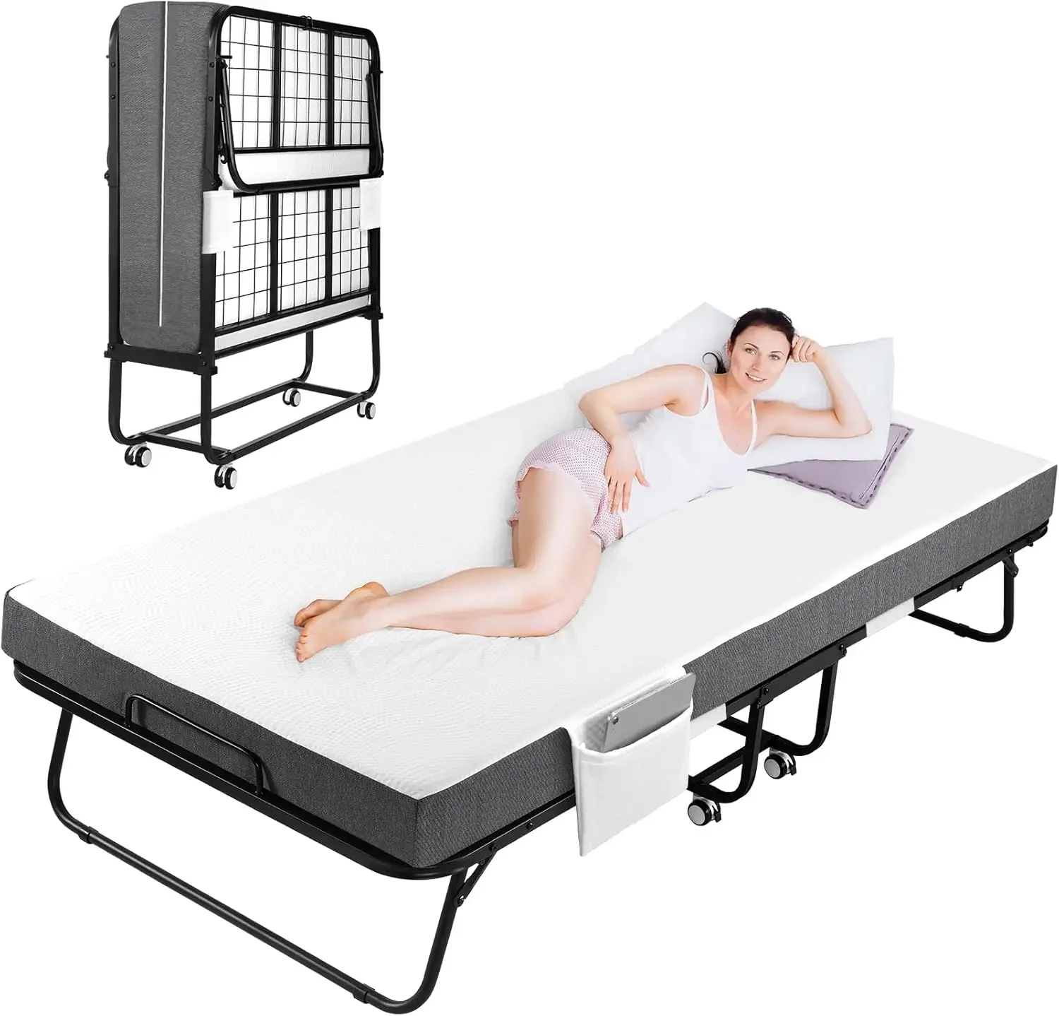 Folding Bed with Mattress - 75