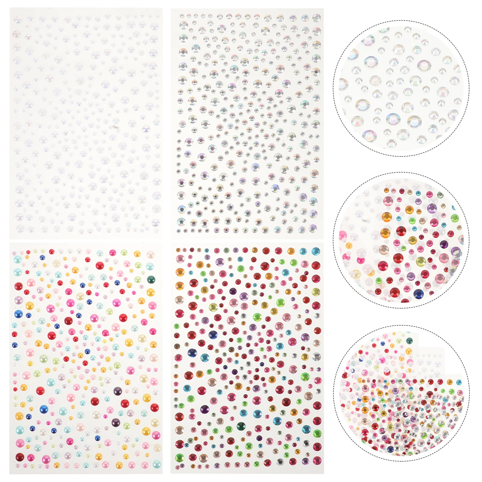 

4Pcs Bling Body Gems Stickers Waterproof Crystal Pearls and Acrylic Diamonds for Face Eye Brow Nail Art Festival Party Fashion