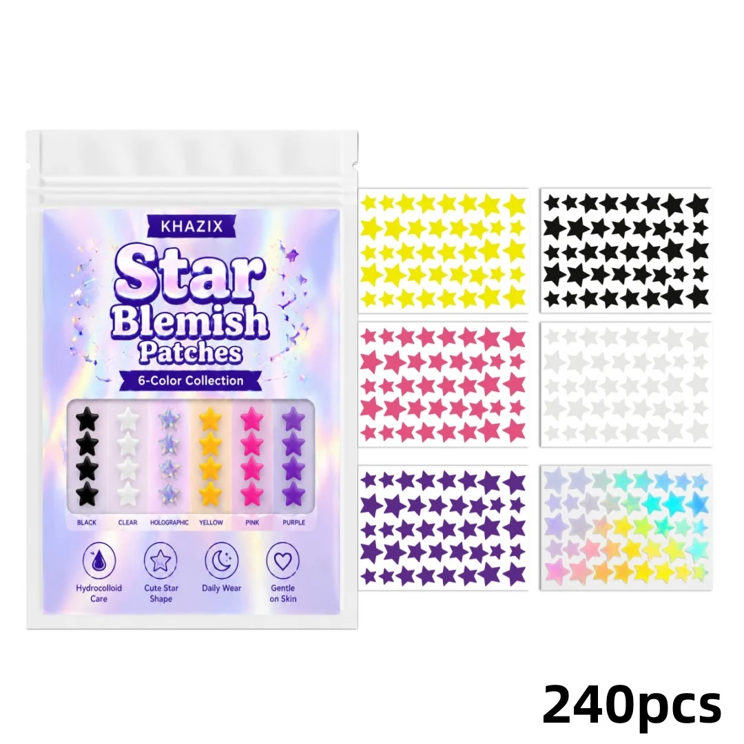 Hydrocolloïde, testé par des dermatologues, couvre et protège les taches visibles, absorbe les excès de sébum, 6 couleurs, soins de la peau végétaliens et sans cruauté (240)