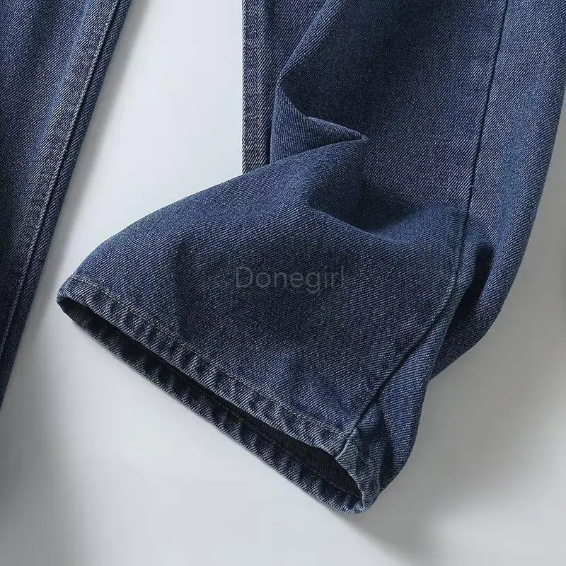 Doneirl primavera autunno 2024 nuove donne a vita alta Jeans gamba dritta solido semplice base Casual pantaloni versatili pantaloni femminili