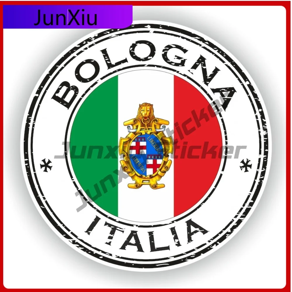 

Bologna italia Seal Sticker Round Flag Funny Vinyl Decal Waterproof Exterior for Phone Bumper Guitar Truck Window