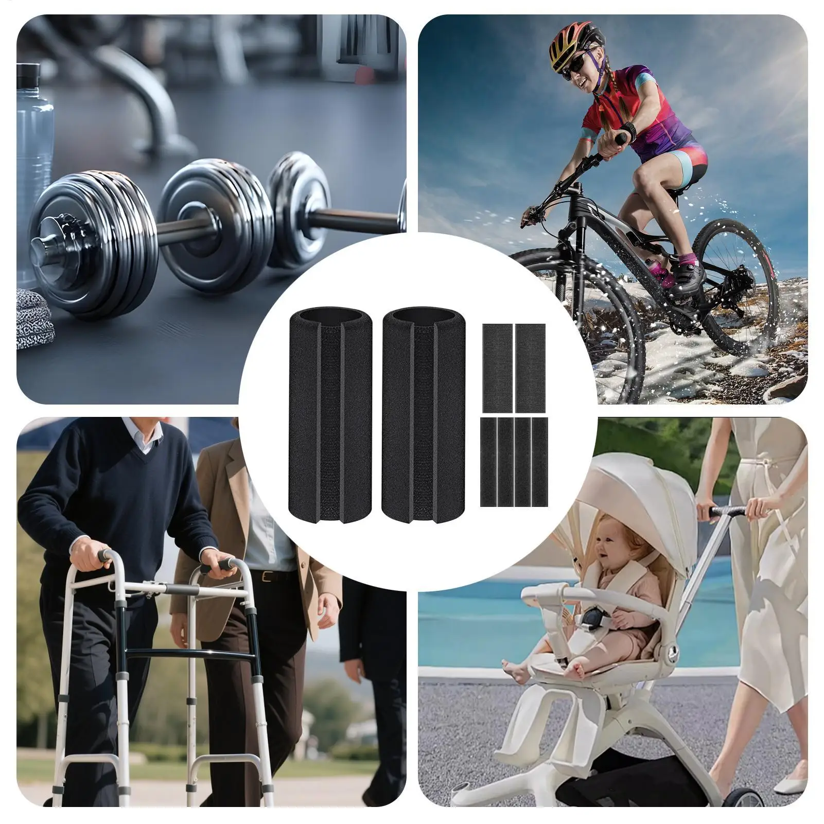 2PCS Schaum Lenker Griffe Schaum Fahrrad Griffe Kissen Greifer Lenker Wrap Puffer Abdeckung Ergonomische Komfortable Ersatz – Detail 1