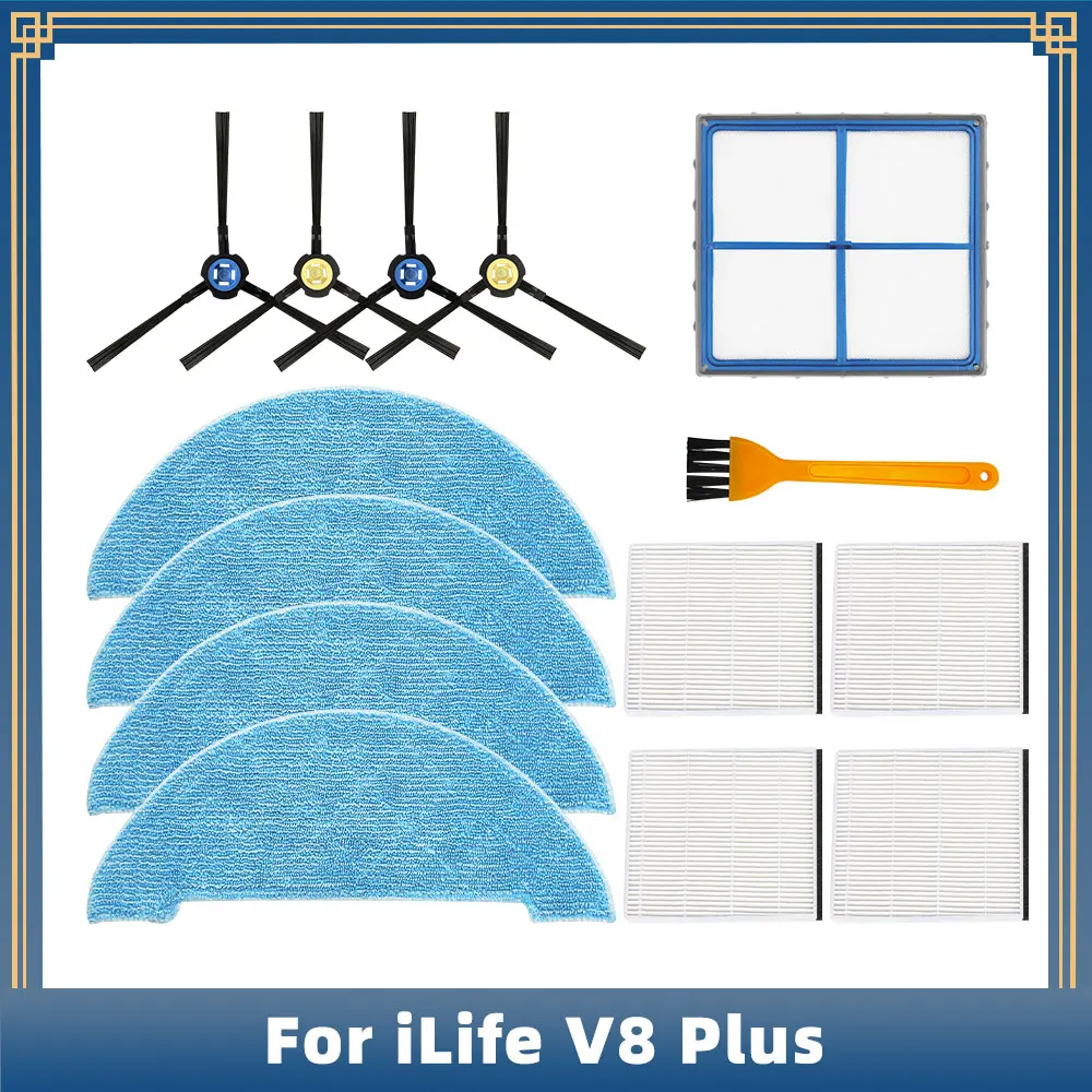 ILife V8 artı için uyumlu, Amibot hayvan XL Connect yedek parça aksesuarları yan fırça birincil Hepa filtre paspas bağlamak