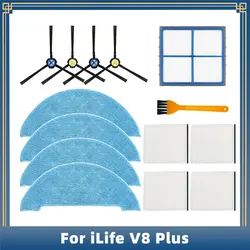 Compatibile per iLife V8 Plus, Amibot Animal XL H2O Connect parti di ricambio accessori spazzola laterale filtro Hepa primario Mop