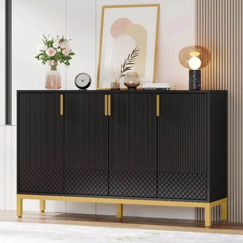 Modern Locker, 59 Console Cabinet, Sideboard, Buffet Cabinet with 4 Doors, Entrance Cabinet Furniture