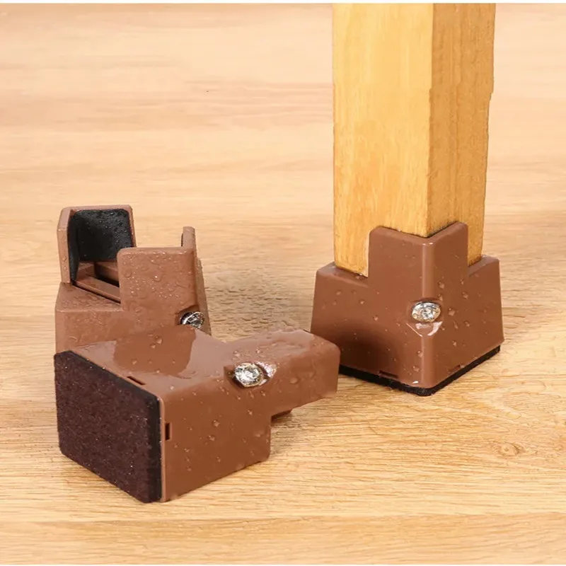 4PCS Adjustable Furniture Leg Risers Heavy Duty Square Round Bed Foot Pads 2 4 Inch Sofa Table Chair Leg Risers Screw Clamp