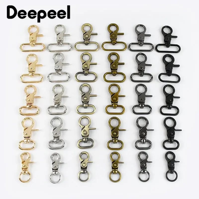 5Pcs Deepeel 20-50mm Metal Bag Buckle Snap Hook Open Buckles for Sewing Swivel Dog Collar hang DIY Keychain Hardware Accessories