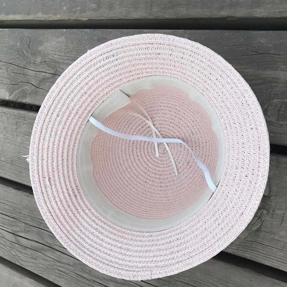 1Set Adorable Girls Straw Hat Outfit Includes Wide Brim Sun Hat and Fashion Bag for Outdoor Straw Cap