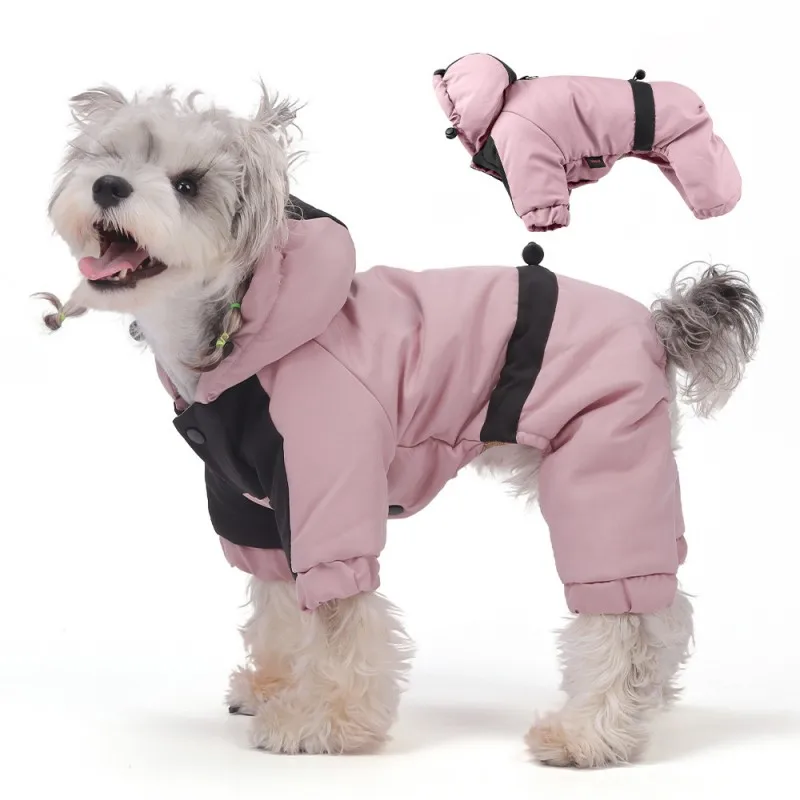 

Waterproof Dog Jumpsuit, Winter Warm Full Body Coat with Hood & Legs, Windproof Reflective for Outdoor Snow Rain