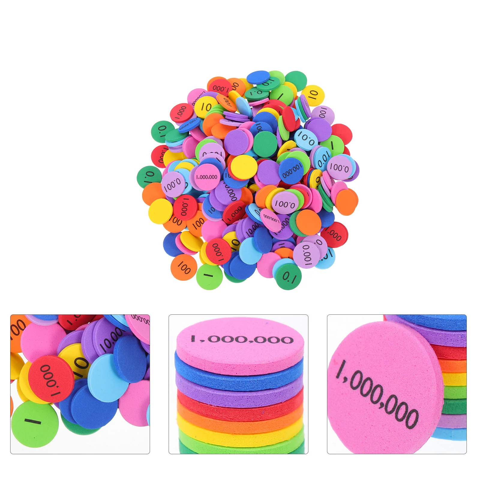 160 Pcs Number Round Disks Colored Math Toys Educational Montessori Arithmetic Discs Practical Learning Place Value Kits