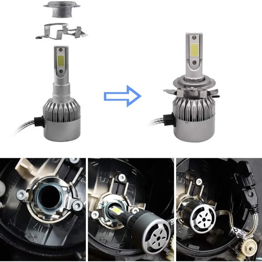 10Pcs H7 LED Headlight Bulb Base Holder Adapter Socket Retainer for BMW/Audi/Bens/VW/Buick/Nissan Qashqai Carnival Headlamp deck