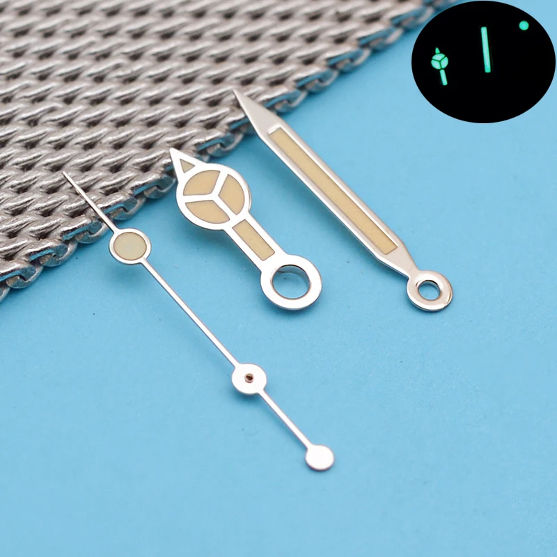 Seiko Wijzers Maat 8Mm * 12Mm * 12.5Mm Groene Lichtgevende Pasvorm 7s36 4r36 Nh35 Nh36 Beweging Zilver Handen Groene Lichtgevende Handen