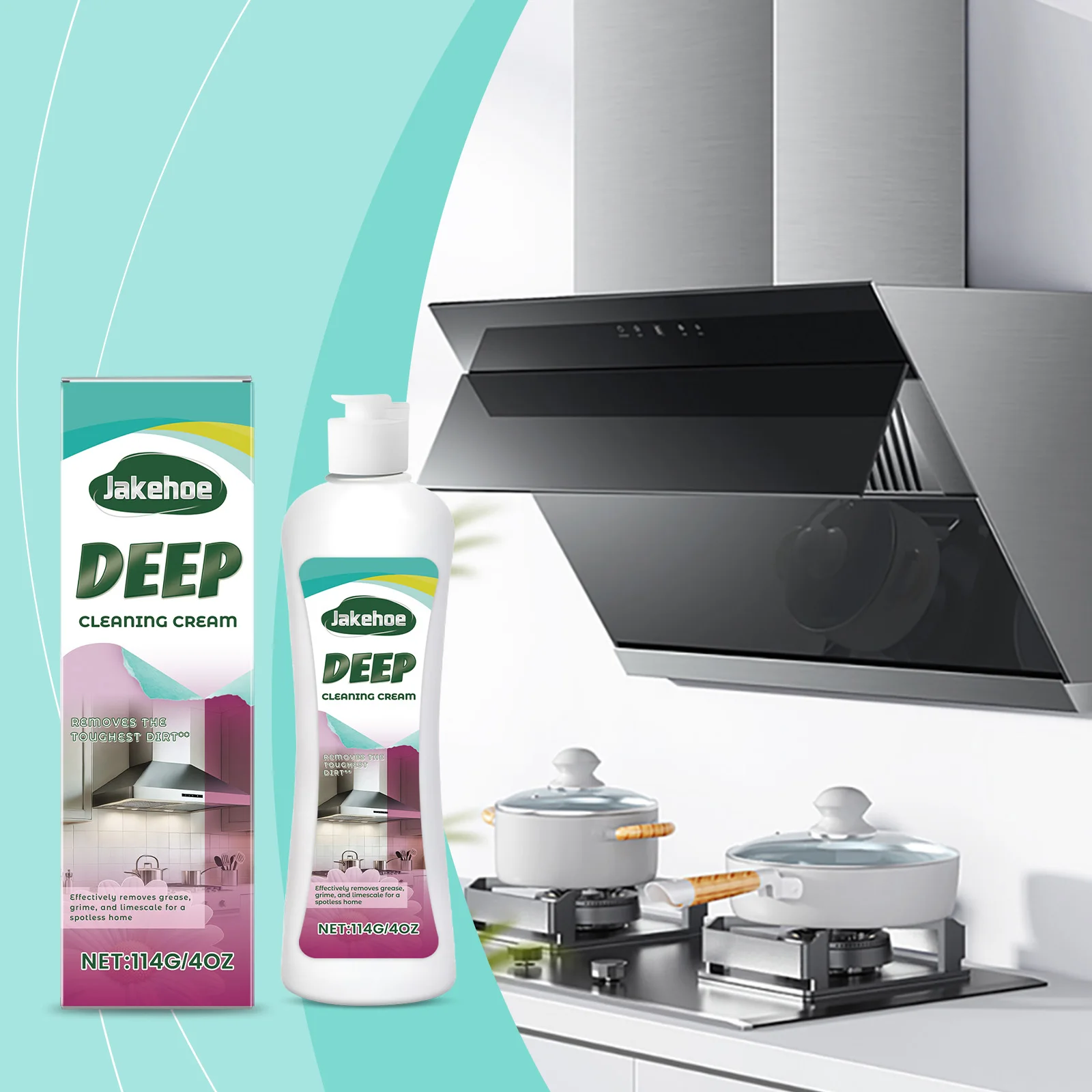 

All-Purpose Degreaser Cream - Kitchen & Bathroom Cleaner - Remove Grease, Grime & Limescale - Fast-Acting Formula for Home Use