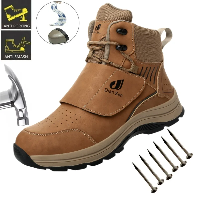 Men's Safety Work Boots, Anti Smashing Construction Work Shoes, Comfortable And Convenient Construction Safety Shoes And Boots