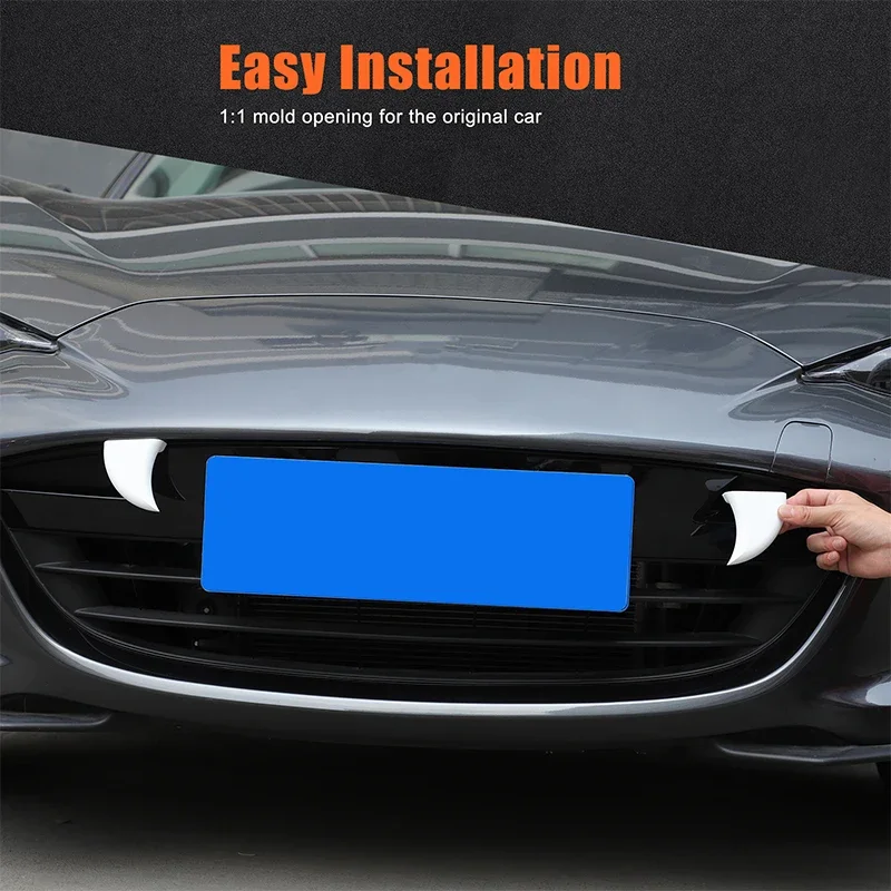 

ABS White For Mazda MX-5 2016-2025 Car Front Grille Small Tiger Teeth Decorative Parts Car Modification Accessories