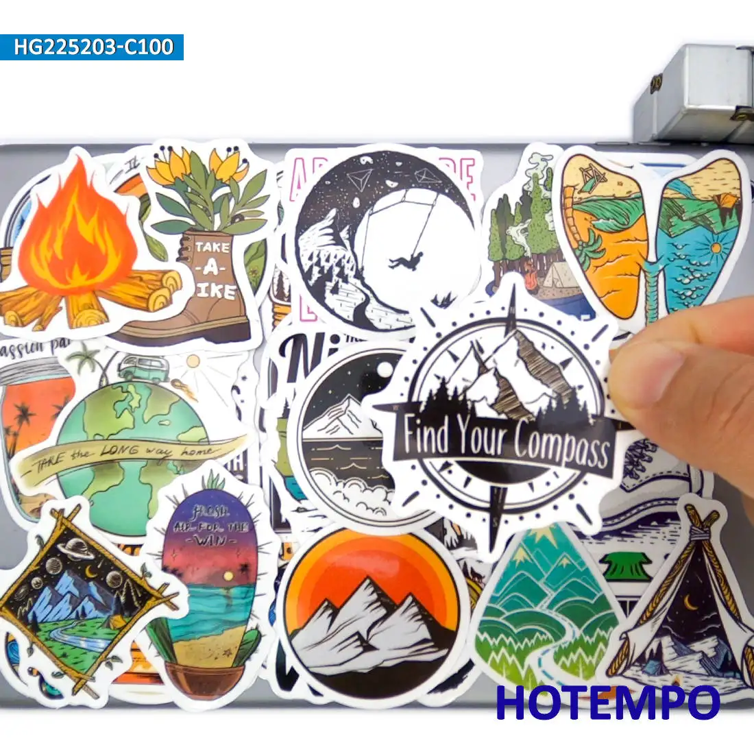 50/100Pieces Adventure Journey Hiking Climbing Camping Travel Stickers for Phone Luggage Bike Car Motorcycle Laptop Sticker Toys