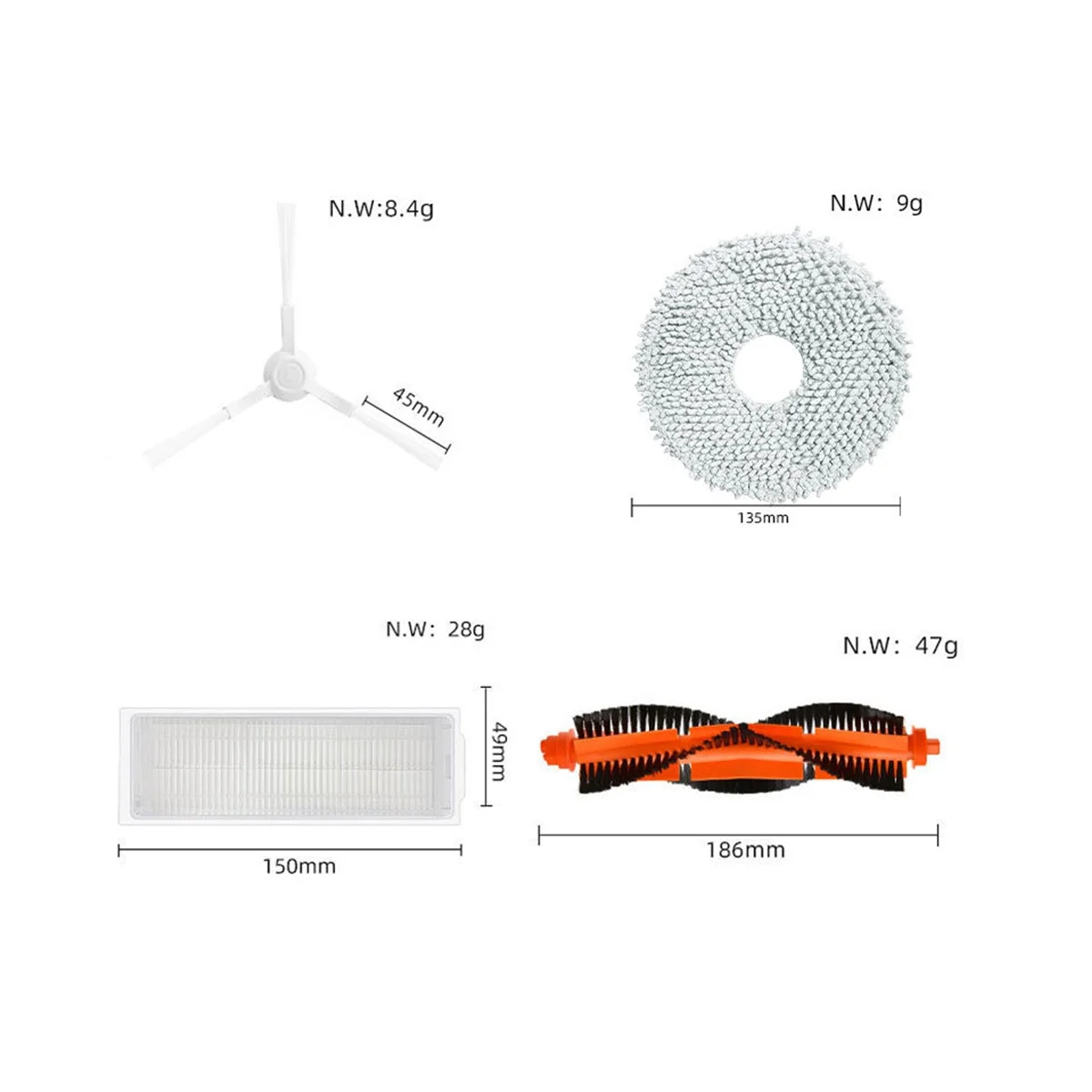 A09G-لروبوت التنظيف الذاتي 2 C101 الأسطوانة الجانبية الرئيسية فرشاة فلتر Hepa ممسحة الملابس قطع الغيار الملحقات