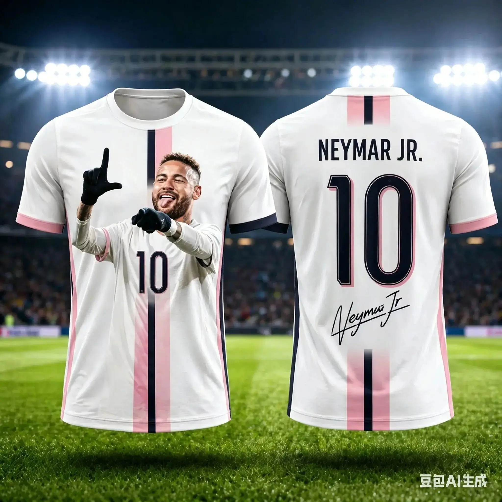 Kids Brazil Soccer T-Shirt Neymar #10 Geometric Pattern Player Portrait Breathable Quick Dry Training Tee Fan Sport Top Men Wome
