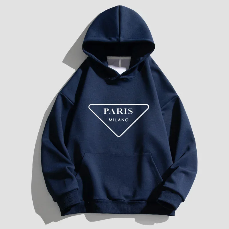 Jesienno-zimowa męska modna bluza z kapturem paryska z nadrukiem list bawełniana bluza z kapturem kurtka uliczna bluza Rap odzież Unisex