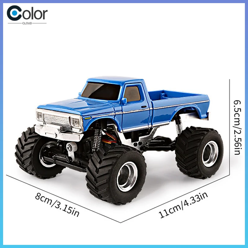 

New 1:36 Mini Rc Car Cool Off-Road Lighting Conquer The Slope Simulation Gift Electric Model Full Scale Independent Suspensio