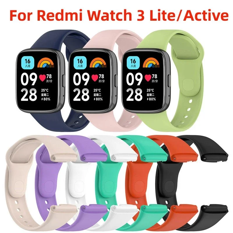 Silicone Strap For Xiaomi Redmi Watch 3 Active Official Same Watchband Replacement Wristband for Xiaomi Redmi Watch 3 Lite Strap