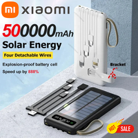 XIaomi Solar Power Bank 200000mAh Large Capacity Mobile Power Fast Charging Battery Dual USB 4 Cables For iPhone Samsung Huawei
