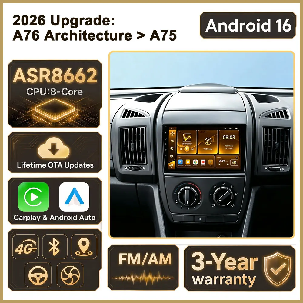 Cortex-A76 Octa-Core Android 16 For Peugeot Boxer/Fiat Ducato 2006 - 2023 Car Radio GPS Multimedia Player Dash Cam CPU HDR Wifi