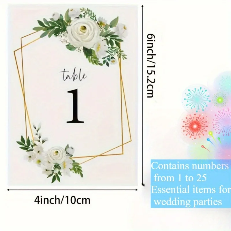 25 قطعة زهرة الهندسة 1-25 على الوجهين الجدول بطاقة الزفاف مأدبة الحدث الديكور مقاعد ، لحفلات الزفاف دش الزفاف أعياد الميلاد
