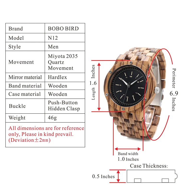 Clearance ผู้ชายนาฬิกาไม้ที่กําหนดเองชื่อโลโก้ผู้ชายนาฬิกาข้อมือควอตซ์ ZEBRA สายไม้ปรับแต่งแฟชั่นนาฬิกาของขวัญ