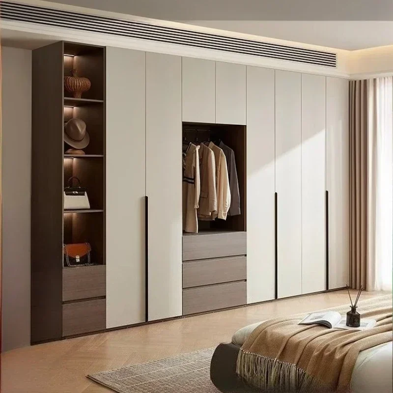 Bedroom Big Italian Wardrobe New Light Luxury Heightening Wardrobe Modern Flat Sliding Door With Drawers And Lights Wardrobes