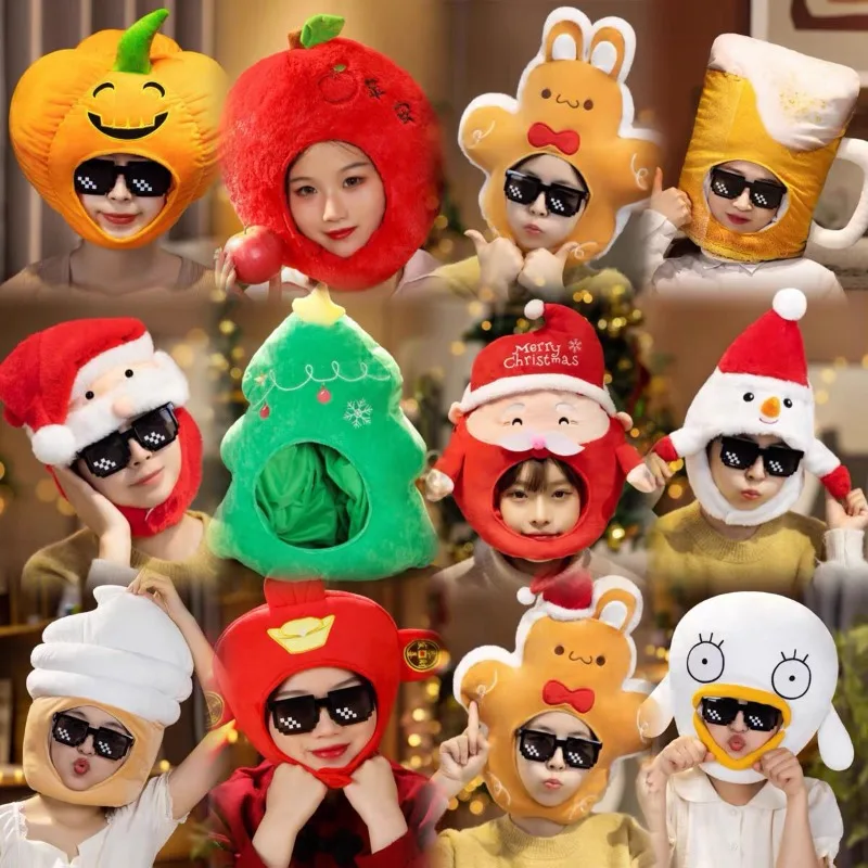 

Christmas Santa Claus Hat Cosplay Green Tree Hat Funny Headwear Role Play Props Accessories Unisex Xmas Theme Party