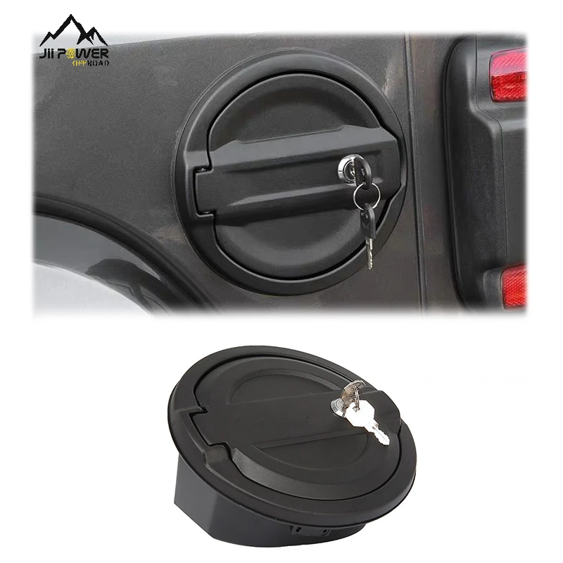 JP16 ODM Aluminum ABS Fuel Filler Door Cover with Lock Gas Tank Cap For  Wrangler JL